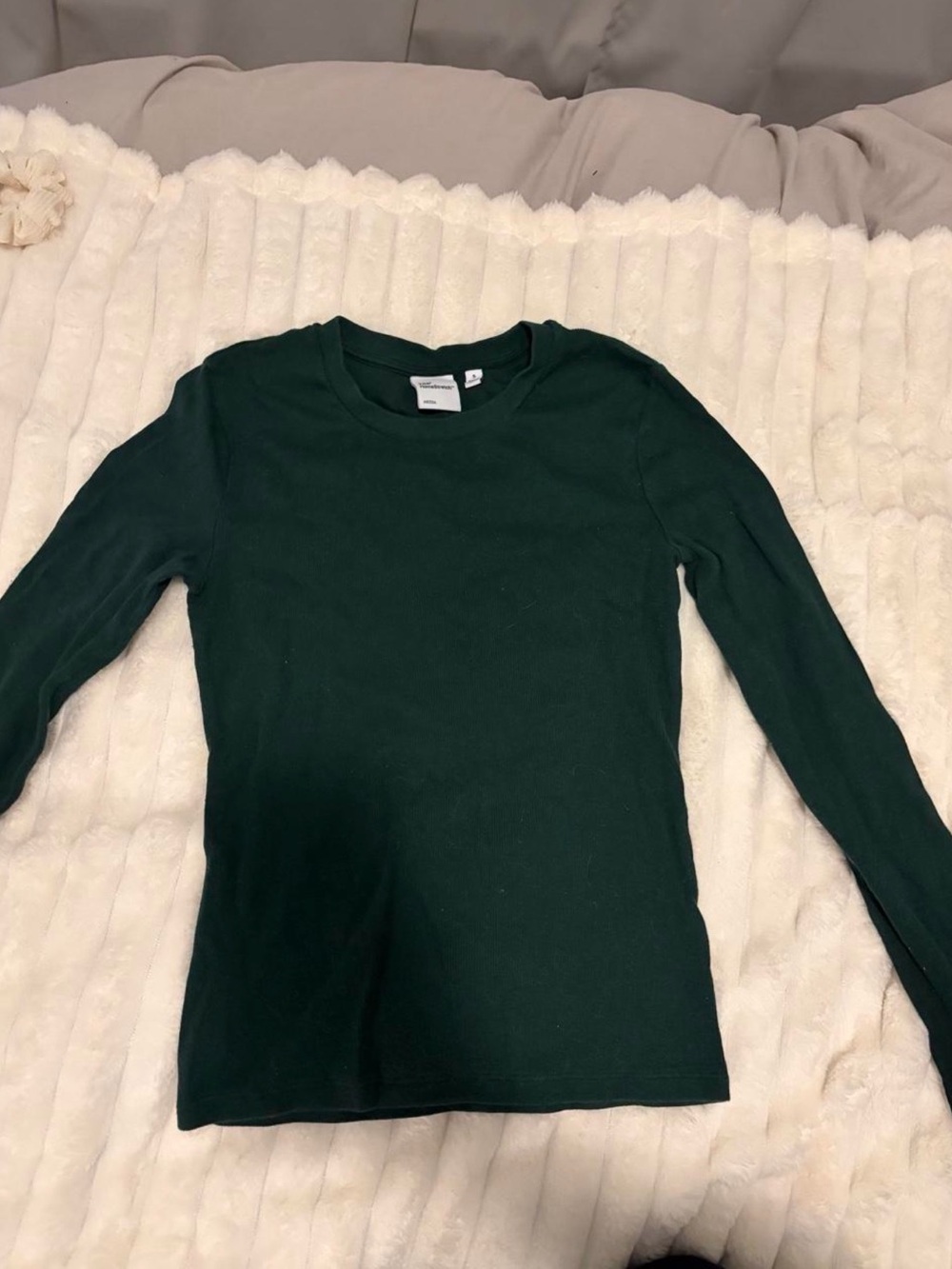 TNA Women's Long Sleeve Crew Neck Top in Dark Green